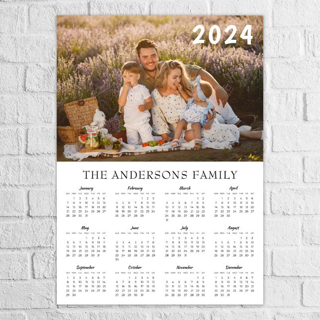 Modern familjefoto 2024-kalender poster (Skapare uppladdad)