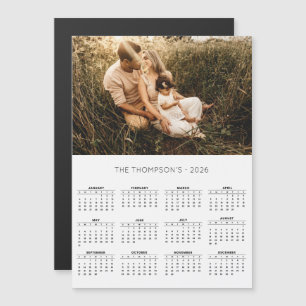 Modern familjefoto 2026-kalender 12 månader
