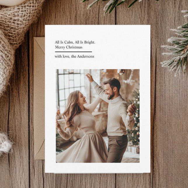 Modern familjefoto | Allt är Lugn allt är ljust Julkort (Skapare uppladdad)