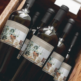 Modern familjefoto | Glatt sammanslagning - välsig Vinflaska Etikett