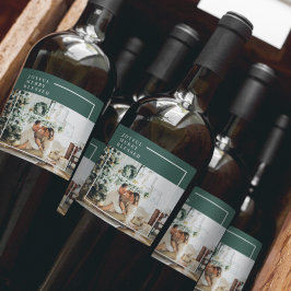 Modern familjefoto | Glatt sammanslagning - välsig Vinflaska Etikett