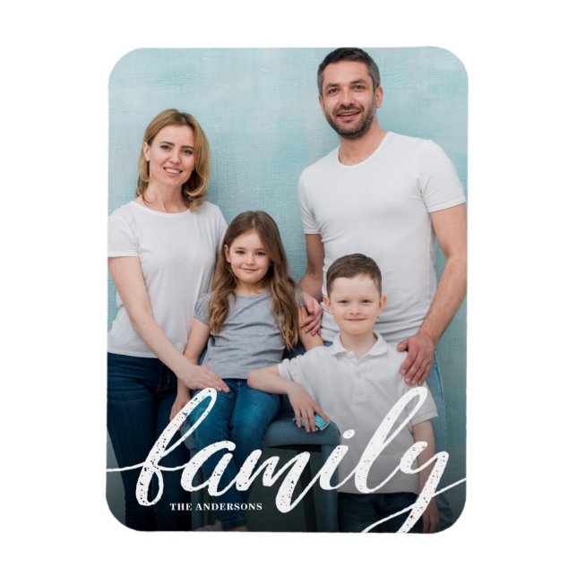 Modern familjefoto magnet (Vertikal)