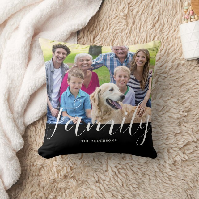 Modern familjefoto Namn Kudde (Filt)