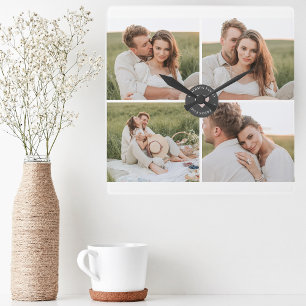 Modern familjefoto och familjefotering, Lolly Fyrkantig Klocka
