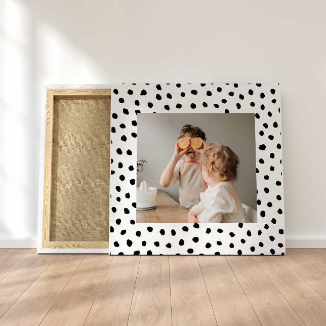 Modern familjefoto och svartpunktsgåva canvastryck (Skapare uppladdad)