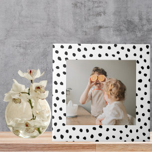 Modern familjefoto och svartpunktsgåva kakelplatta