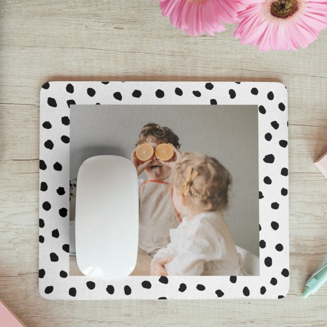 Modern familjefoto och svartpunktsgåva musmatta (Skapare uppladdad)