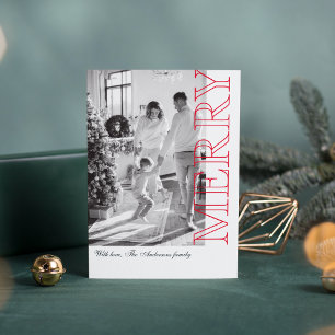 Modern Familjefoto Röd God Jul