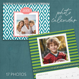 Modern Familjefotocollage 17 - Trendiga Mönster Kalender