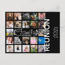 Modern familjefotocollage Familjesammanträde Vykort