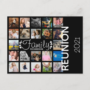 Modern familjefotocollage Familjesammanträde Vykort