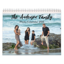 Modern familjefotocollage kalender