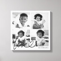 Modern familjefotocollage Kärlek Skrift