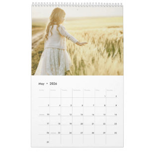 Modern familjefotocollagekalender kalender