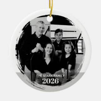 Modern familjefotoornament julgransprydnad keramik