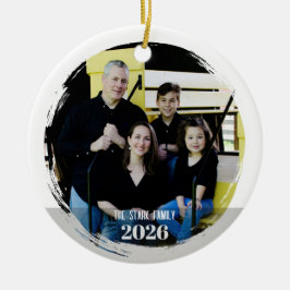 Modern familjefotoornament julgransprydnad keramik