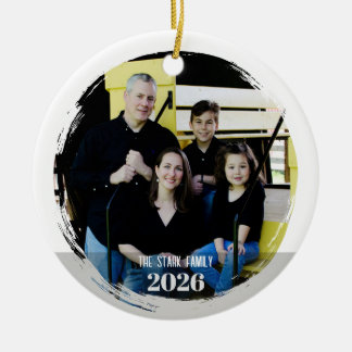Modern familjefotoornament julgransprydnad keramik