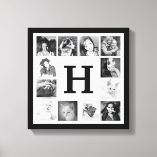 Modern familjefotsamling med Monogram Canvastryck