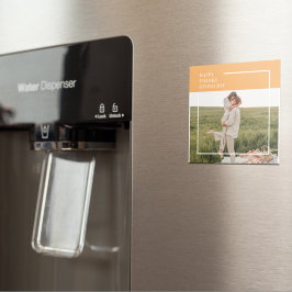 Modern familjefotställning och Happy thanksgiving  Magnet