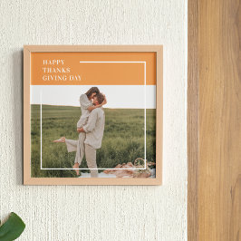 Modern familjefotställning och Happy thanksgiving  Poster