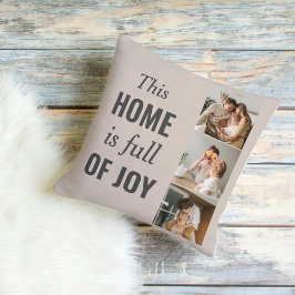 Modern familjefotto och familjecitat kudde