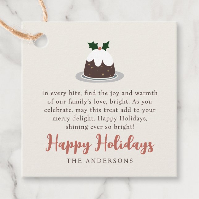 Modern familjegåva från omvänd julklapp gåvor etiketter (Framsida)