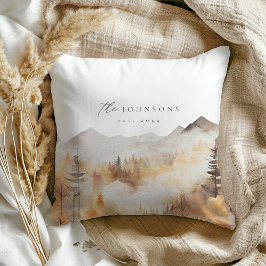 Modern familjekanal i Namn Pillow Rustic Cabin Dec Kudde