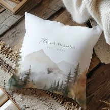 Modern familjekanal i Namn Pillow Rustic Cabin Dec
