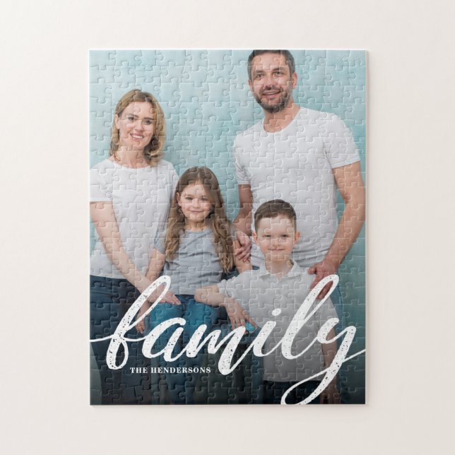 Modern familjens skriptfoto pussel (Vertikal)