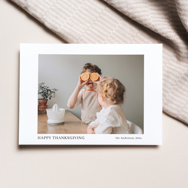 Modern familjfoto | Happy thanksgiving Gift Vykort (Skapare uppladdad)