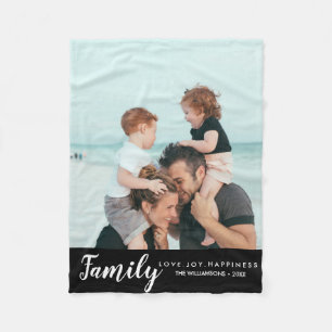 Modern familjfotomall din ordanpassningsbar fleecefilt
