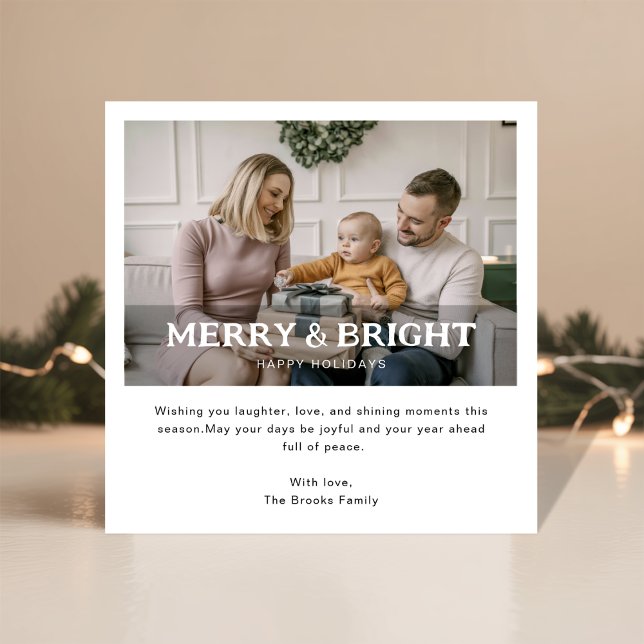 Modern familjs foto-Helgdag för Merry Julkort (Skapare uppladdad)