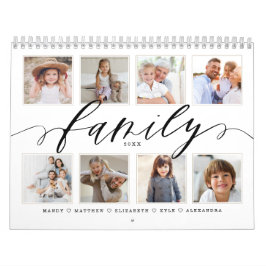 Modern familjskript | Familjefotominnesobjekt Kalender