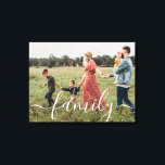 Modern familjskript överlägg på foto canvastryck<br><div class="desc">Skapa en förbluffande visning och personlig med vårt "Modern familjerepresentation på Photo Kanvastryck". Den här unika arbetsytan gör att du kan använda ett omhuldat foto från din familjs fotobild tillsammans med ord "familj" som är elegant överlagrad på bilden. Bevara ett speciellt ögonblick och förvandla det till ett vackert konstens biet...</div>