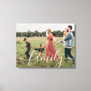 Modern familjskript överlägg på foto canvastryck