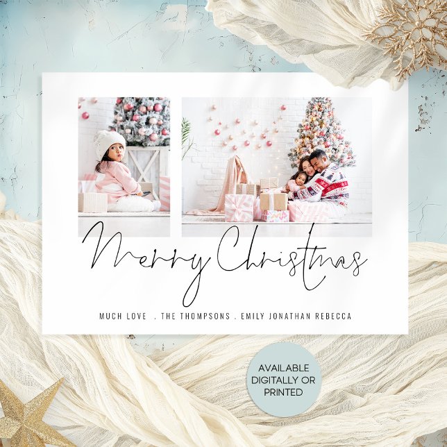 Modern Family 2-fotoskriptkort för God jul Julkort (Available digitally or printed. Part of a large collection of matching items)