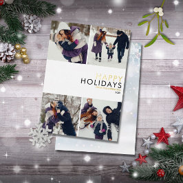 Modern Family 4 Photo Collage Chic jul Guld