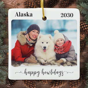 Modern Family Anpassningsbar Hund Photo Lycklig Ho Julgransprydnad Keramik
