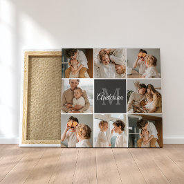 Modern Family Collage Photo & Personlig Gift Canvastryck