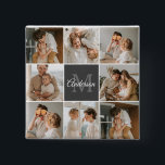 Modern Family Collage Photo & Personlig Gift Knapp<br><div class="desc">Modern Family Collage Photo & Personlig Gift</div>