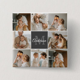 Modern Family Collage Photo & Personlig Gift Knapp