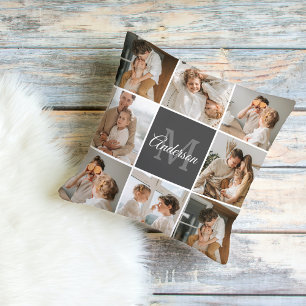 Modern Family Collage Photo & Personlig Gift Kudde