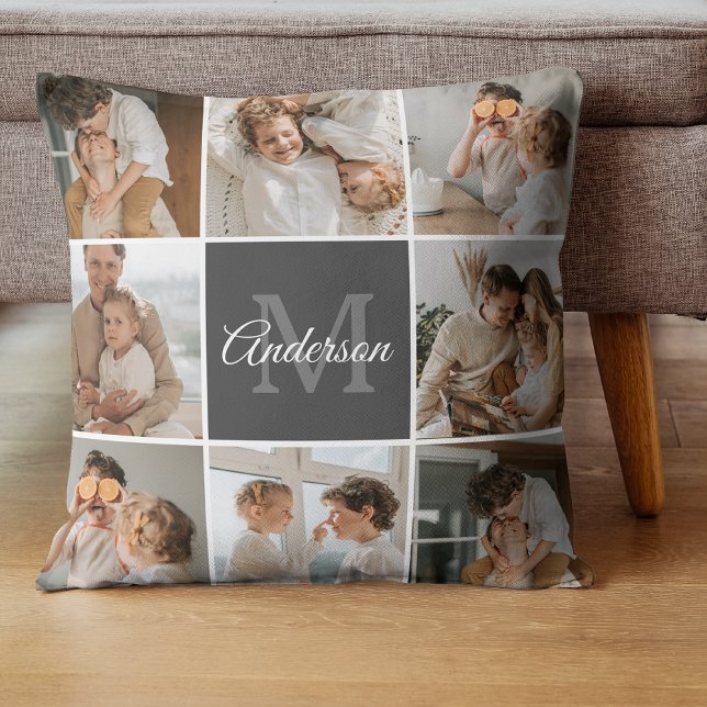Modern Family Collage Photo & Personlig Gift Kudde (Skapare uppladdad)