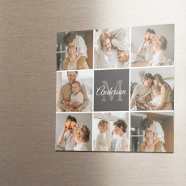 Modern Family Collage Photo & Personlig Gift Magnet