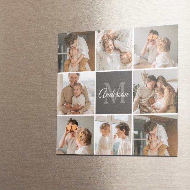 Modern Family Collage Photo & Personlig Gift Magnet (Skapare uppladdad)