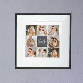 Modern Family Collage Photo & Personlig Gift Poster