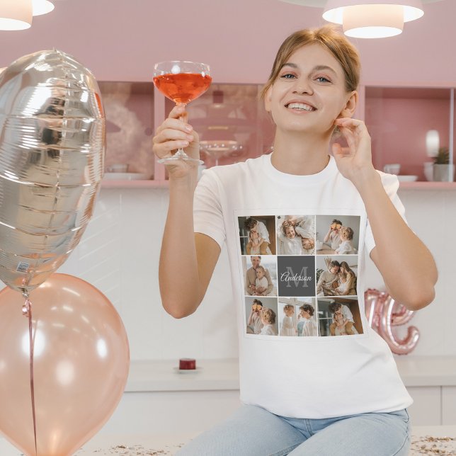 Modern Family Collage Photo & Personlig Gift T Shirt (Skapare uppladdad)