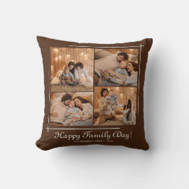 Modern Family Day Photo Collage Dekorativ kudde