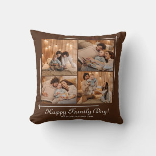Modern Family Day Photo Collage Dekorativ kudde