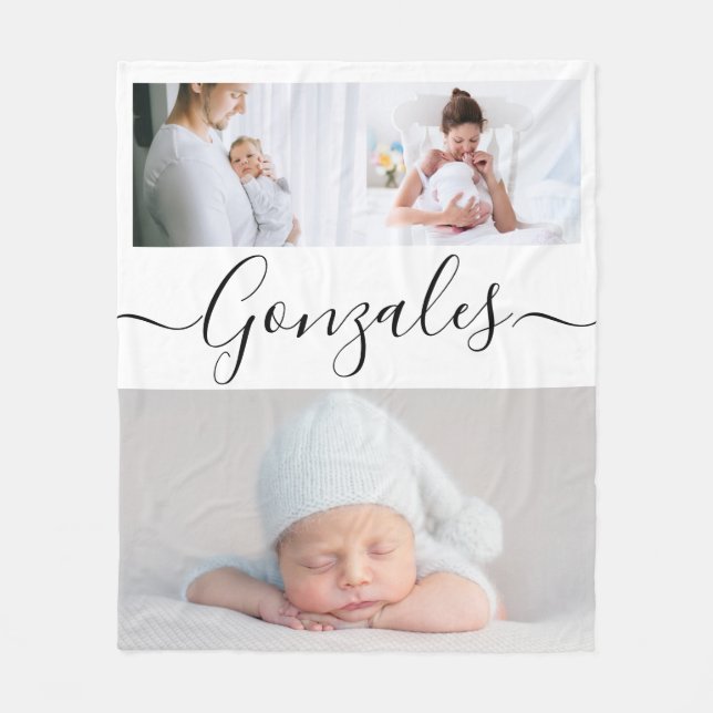 Modern Family efternamn Skriptfoton för Personlig Fleecefilt (Framsidan)